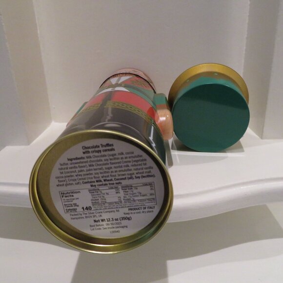 Christmas Green Nutcracker Tin Can Silver Crane Co Keepsake Gift Empty Container - Picture 10 of 14